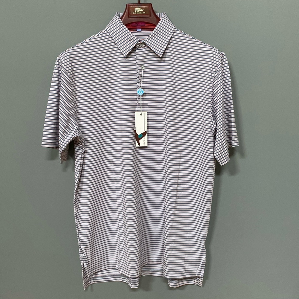 GENTEAL Bight Stripe Polo Shirt Men’s Large Chili